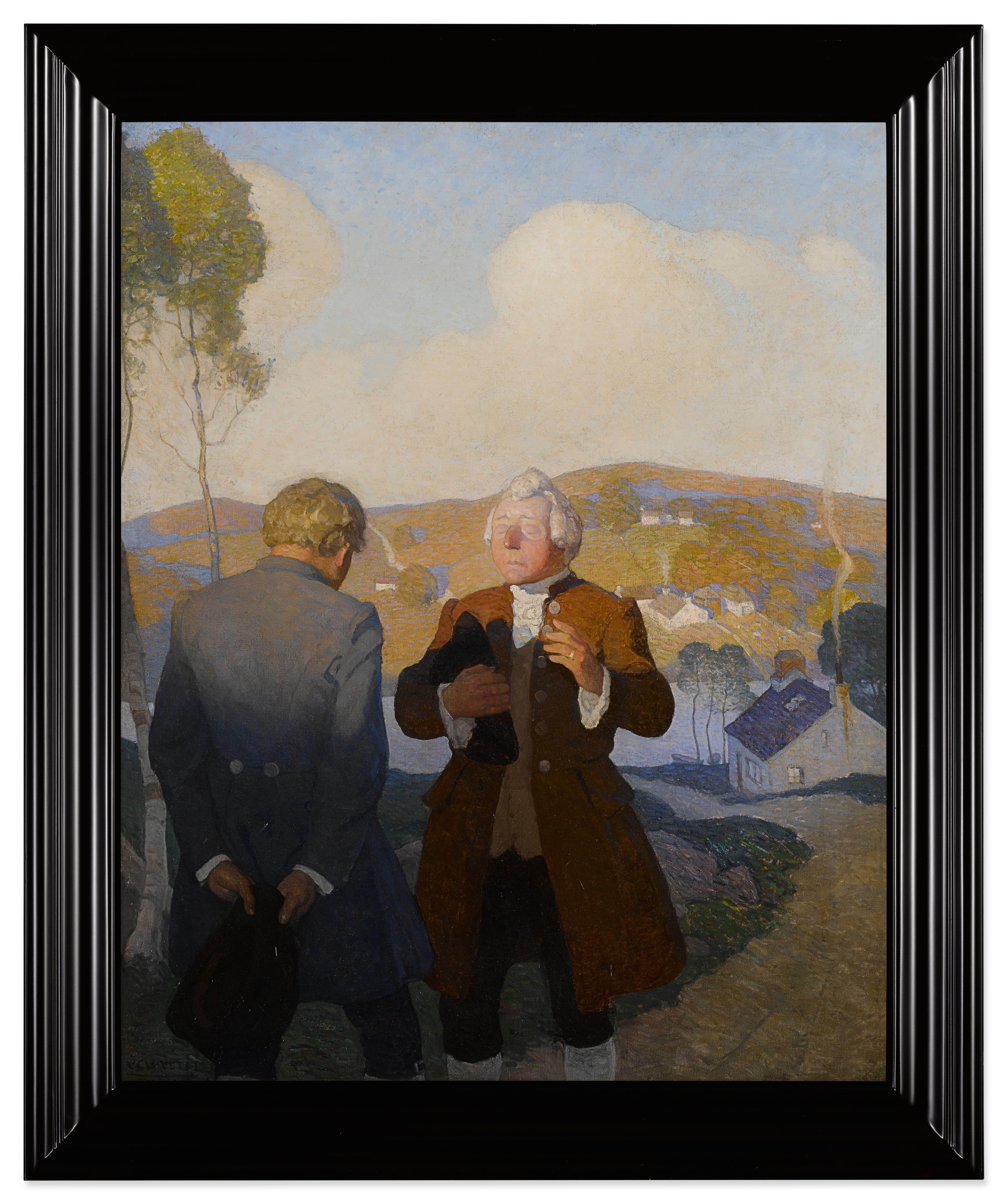 N.C. Wyeth - Mr. Campbell, The Minister of Essendean (With that he prayed a little while aloud, and in affecting terms, for a young man setting out into the world)