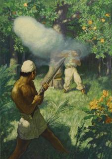 N.C. Wyeth - The Chief Raised His Musket And Fired (The Assassination Of Fletcher Christian)
