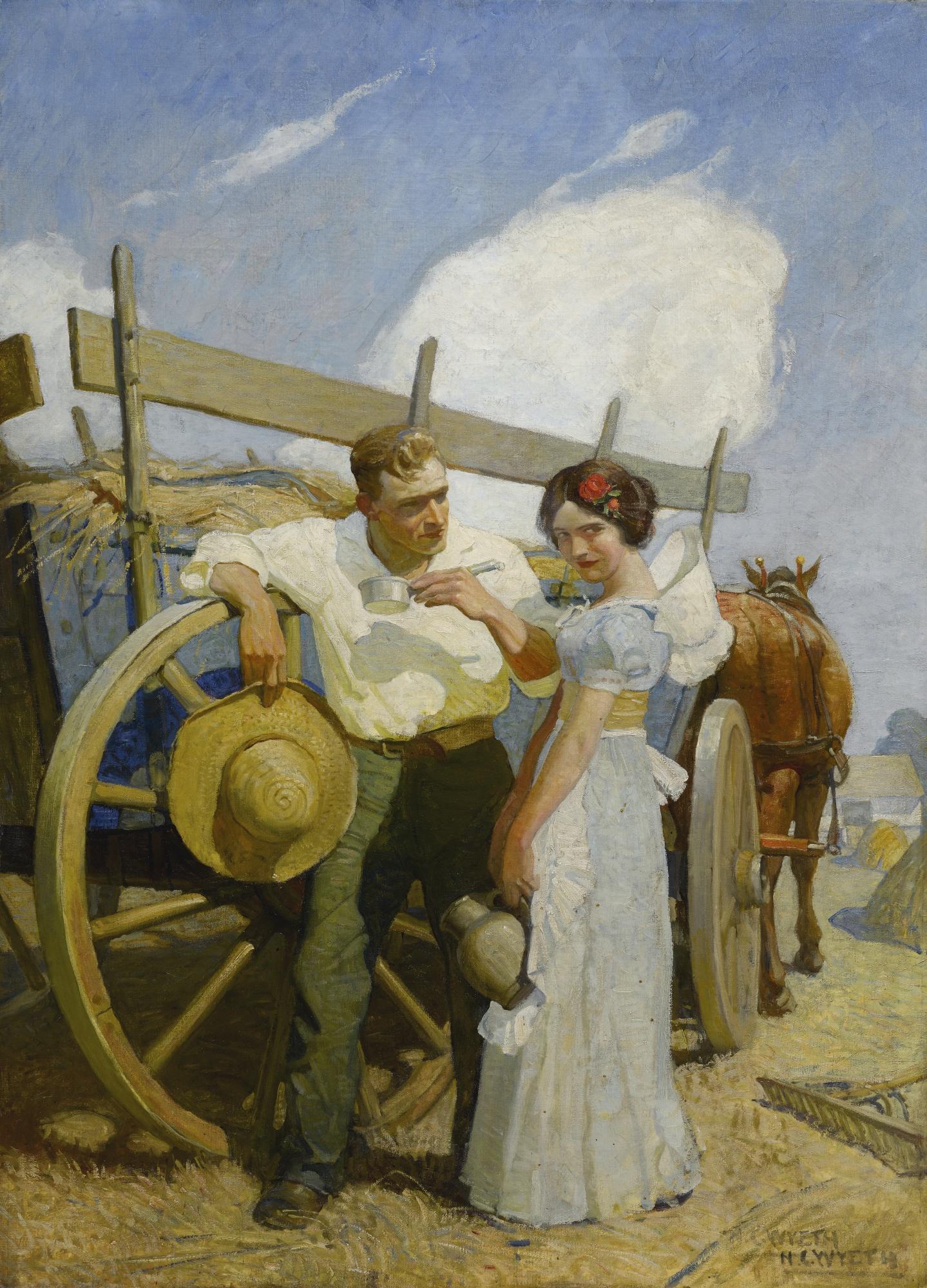N. C. Wyeth - Untitled (Couple And Wagon)