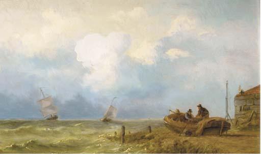 N.M. Wijdoogen - Fishermen along a shoreline