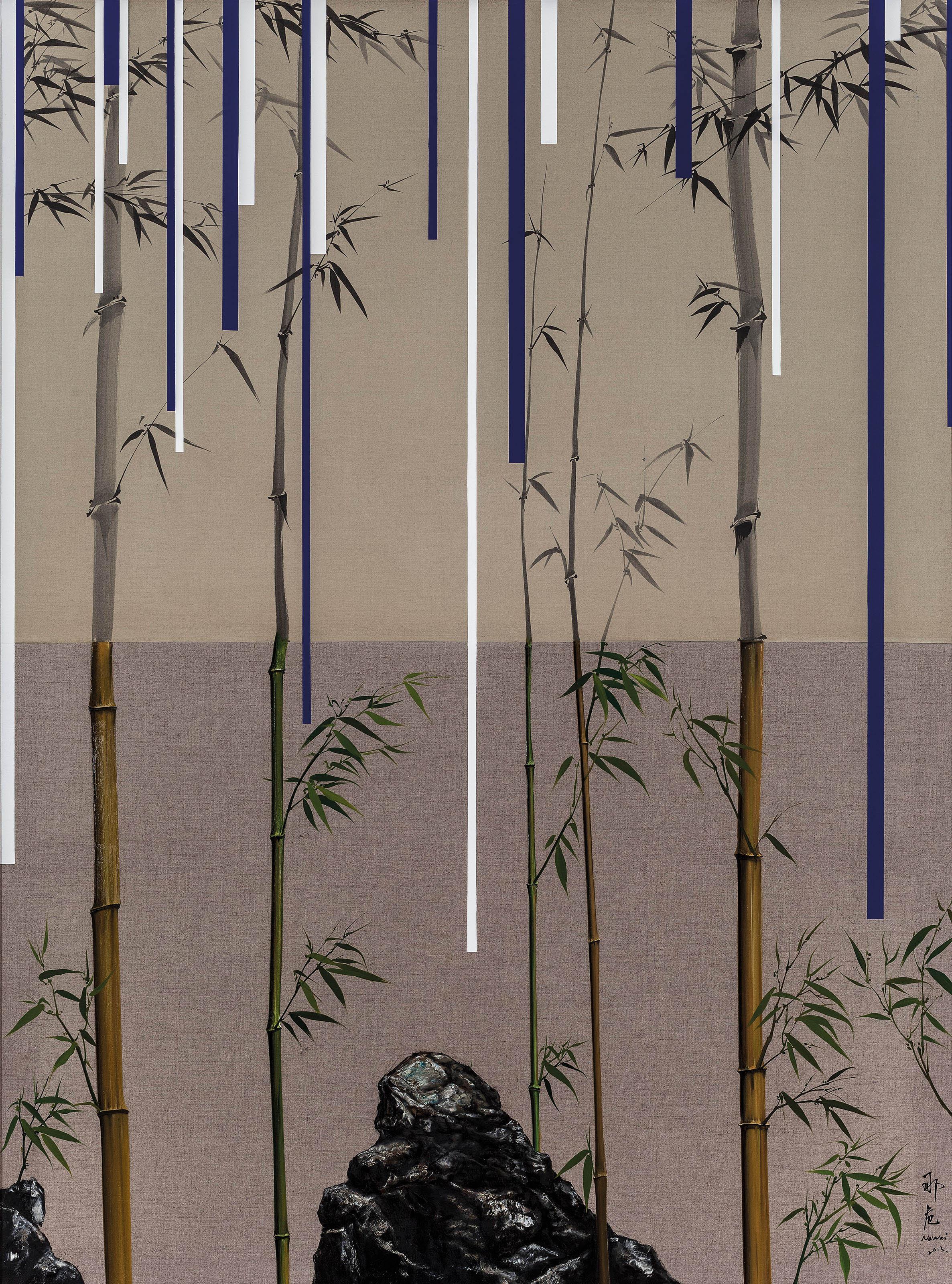 Na Wei - SCENE OF BAMBOO AND STONE