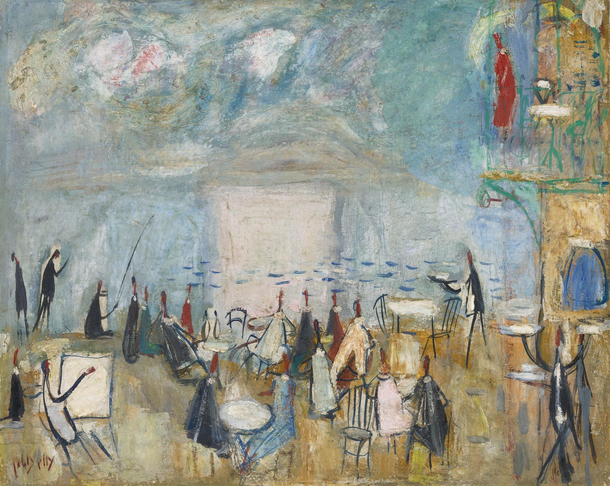 Nachum Gutman - Café By The Kinnereth (Cafe In Tiberias)