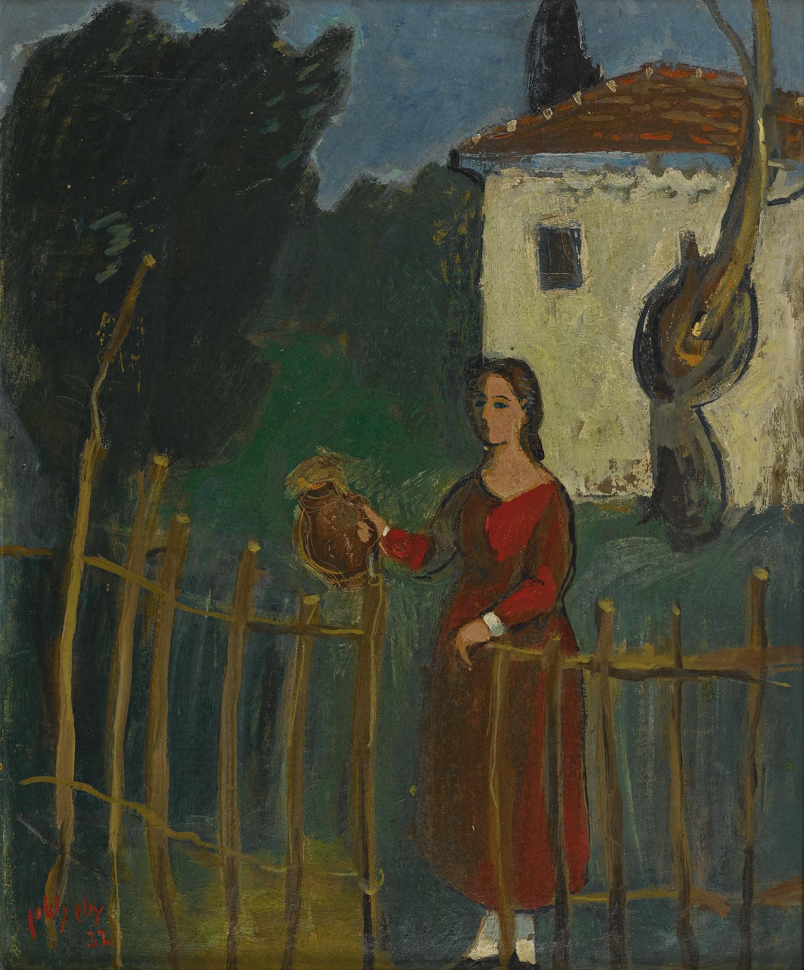 Nachum Gutman - Young Woman In The Orchard