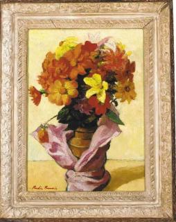 Nadia Benois - Dahlias in a vase