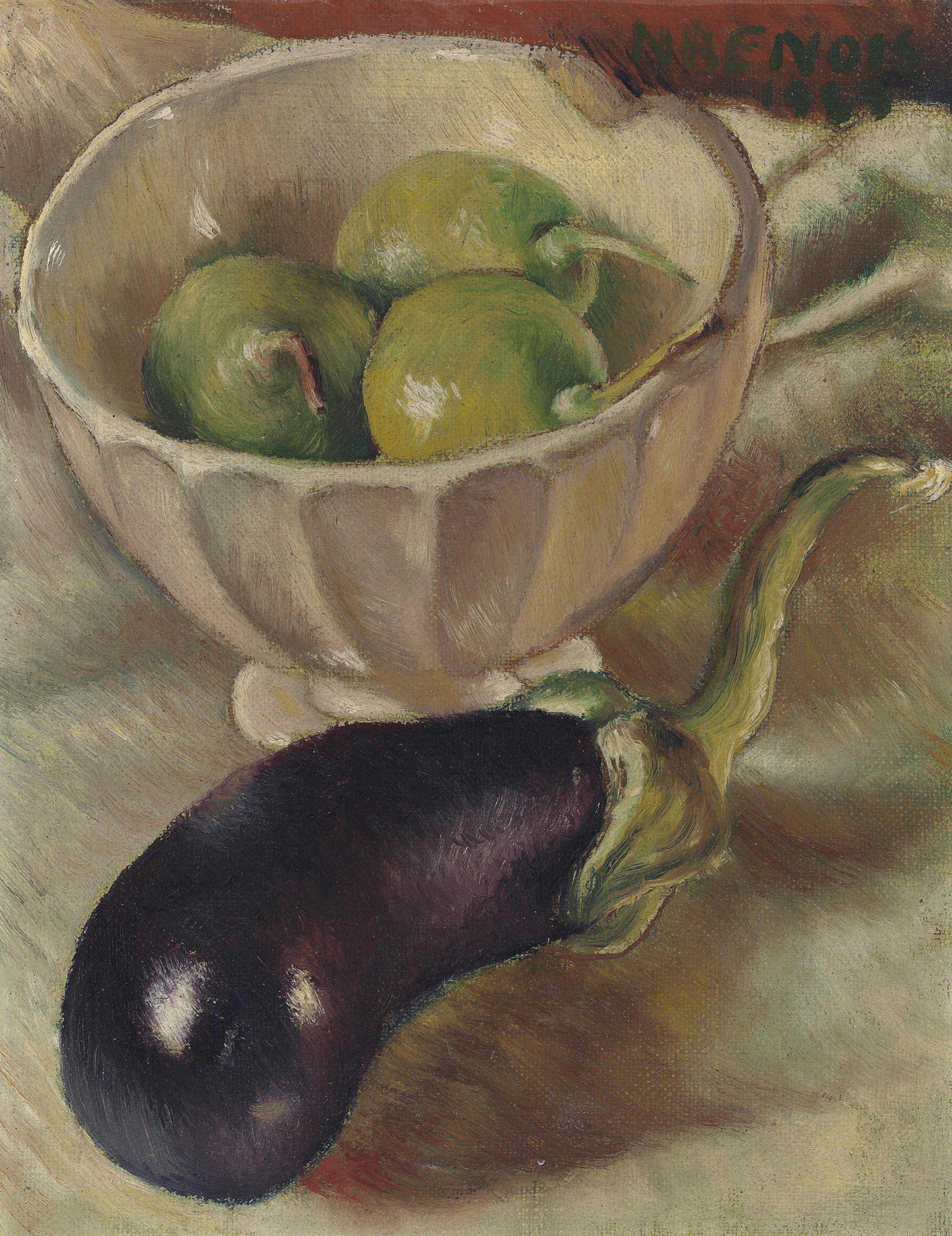 Nadia Benois - Still Life with figs and aubergine