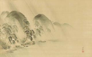 Nakabayashi Chikkei - Arashiyama in spring rain