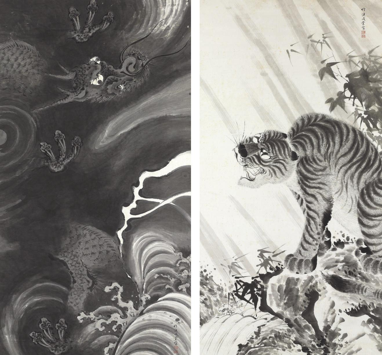 Nakabayashi Chikkei - Tiger and dragon