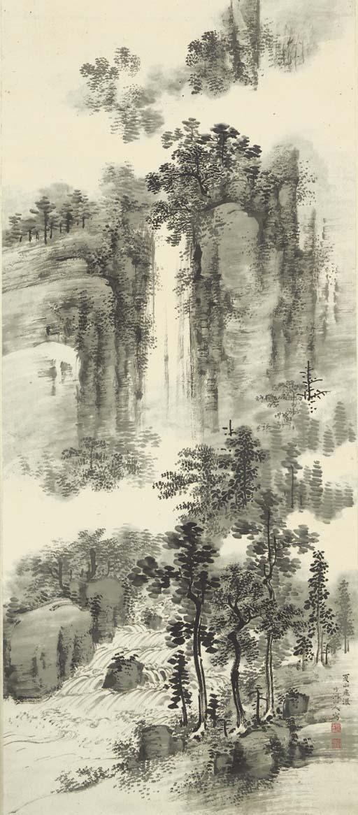 Nakabayashi Chikuto - Kazan Hibaku (Waterfall And Summer Mountains)