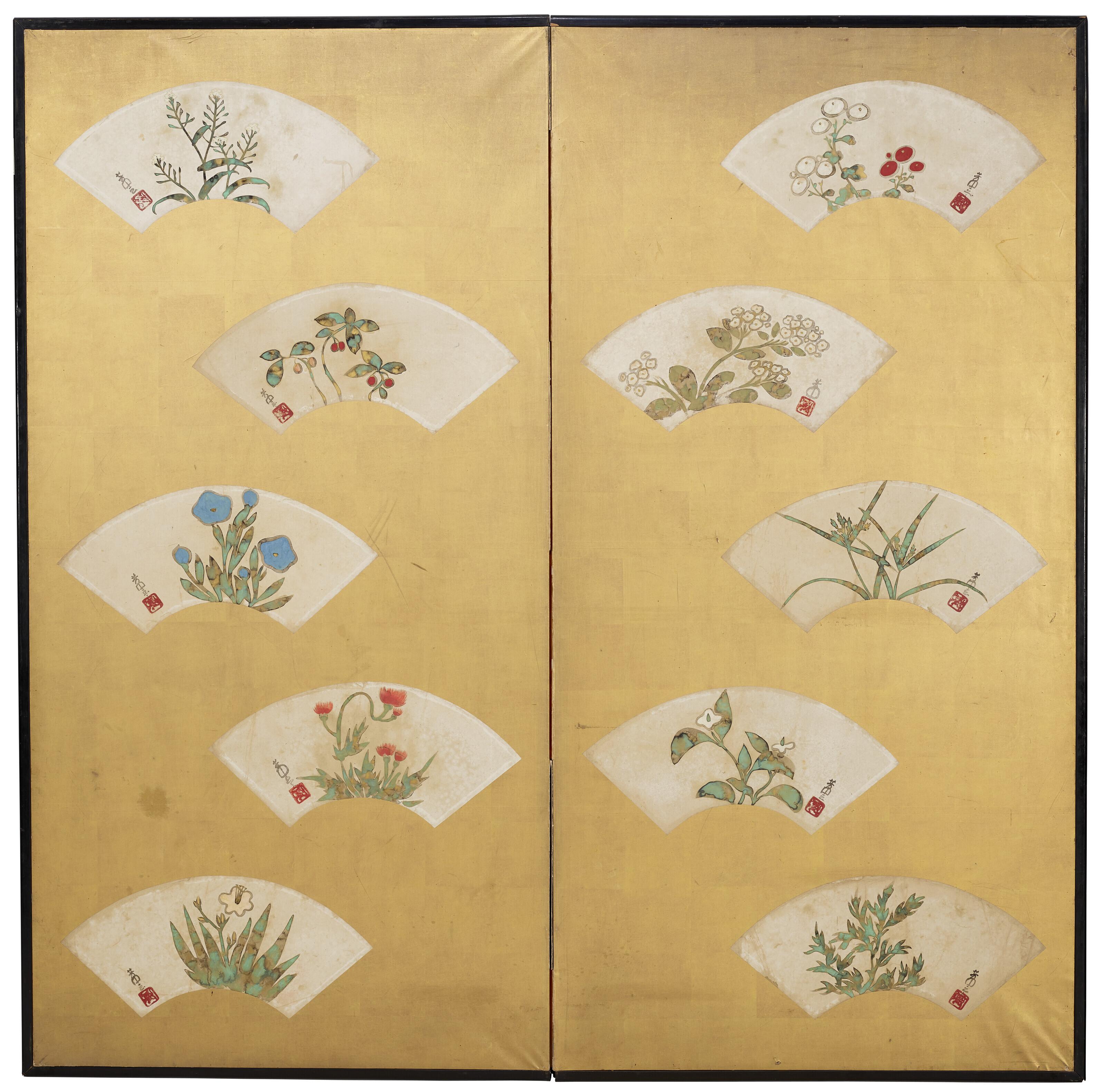 Nakamura Hochu - Ten Fans of Flowers