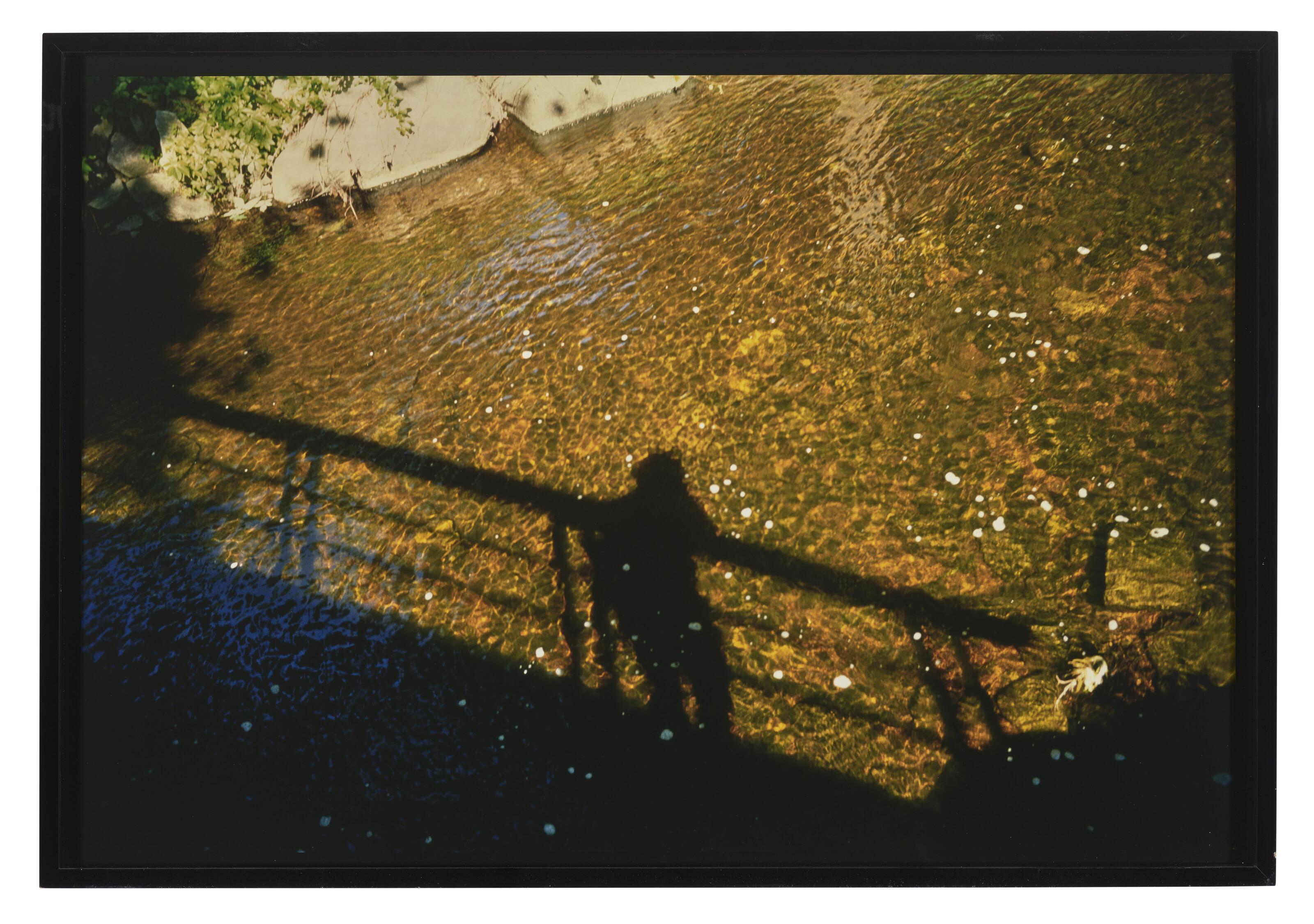 Nan Goldin - Self-portrait on Golden river on bridge, Conn., 1998