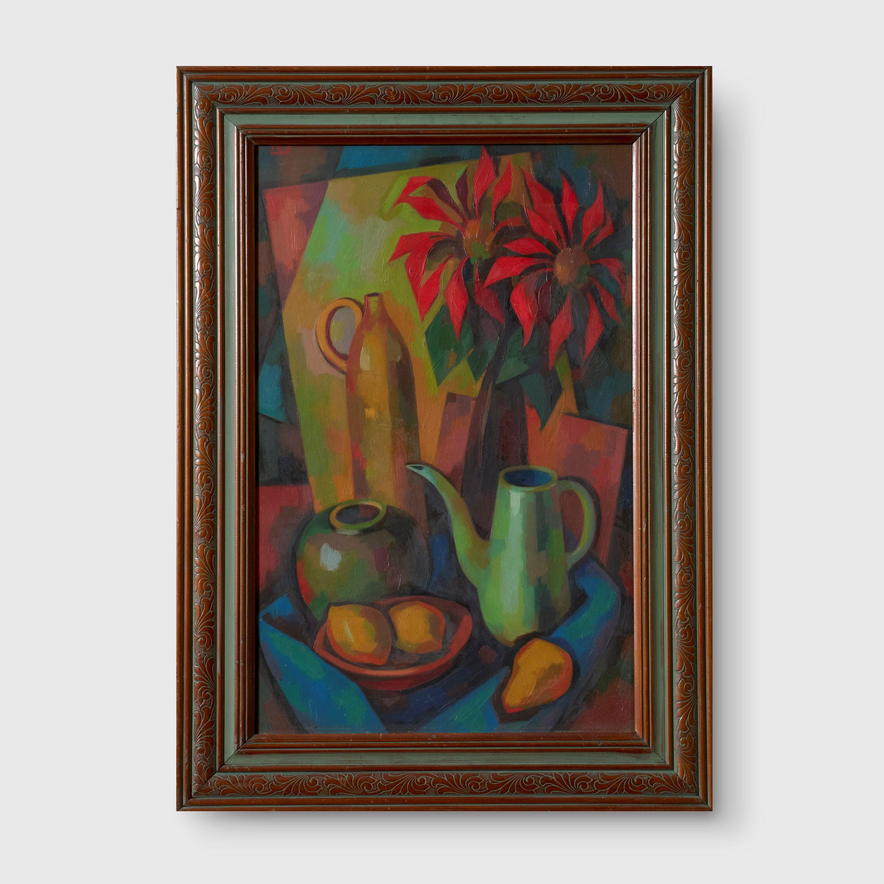 Nancy Borlase - Still Life with Poinsettias, 1953