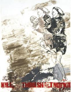 Nancy Spero - Thou shalt not kill (from Ten Commandments)