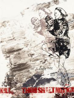 Nancy Spero - Thou Shalt Not Kill, plate VI from the Ten Commandments Portfolio