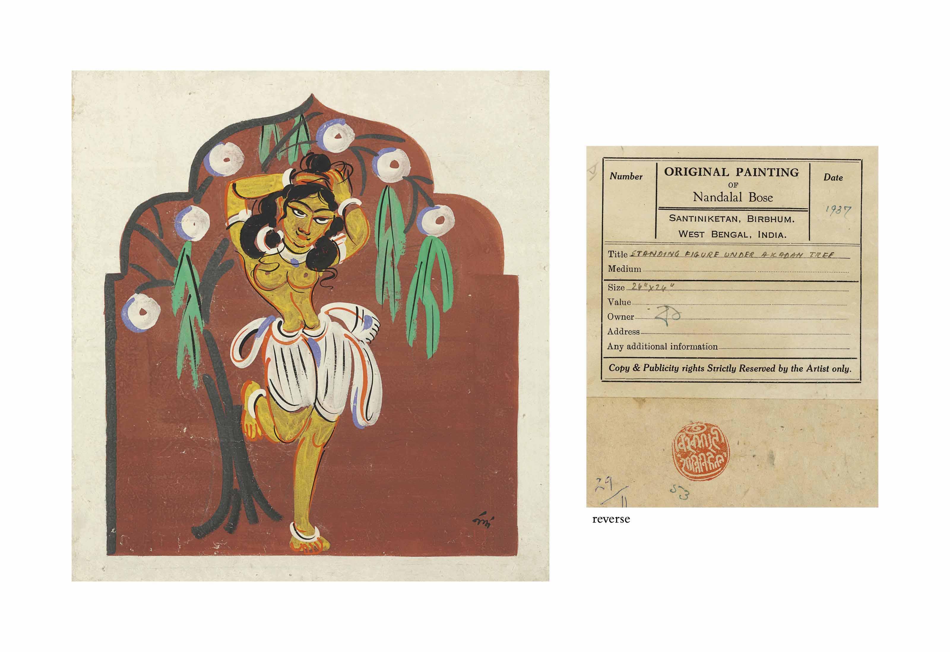 Nandalal Bose - Standing Figure Under A Kadam Tree