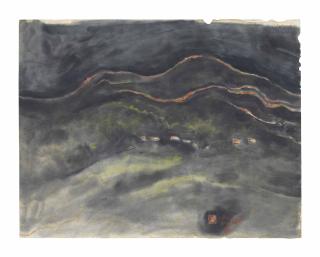 Nandalal Bose - Untitled (Hills With Huts)