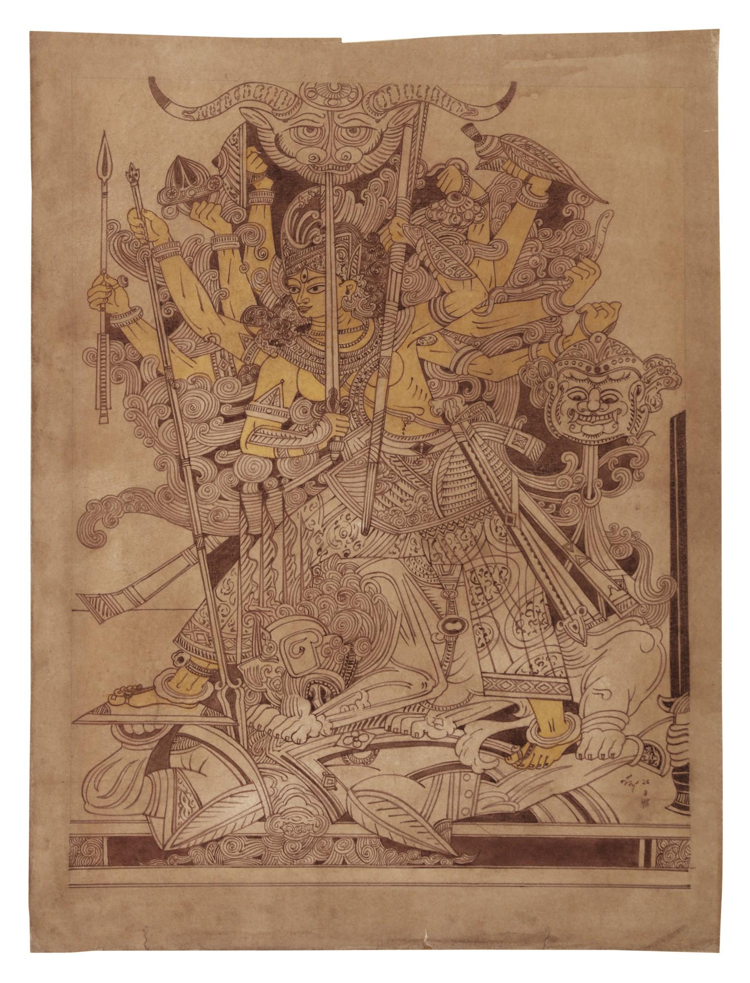 Nandalal Bose - Untitled (Mahishasura Mardini)