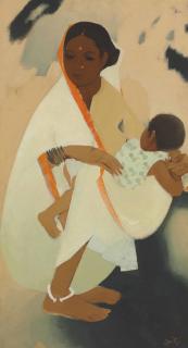 Narayan Shridhar Bendre - Untitled (Mother And Child)