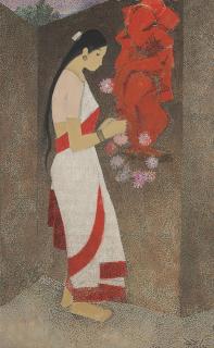 Narayan Shridhar Bendre - Untitled (Woman and Ganesha)