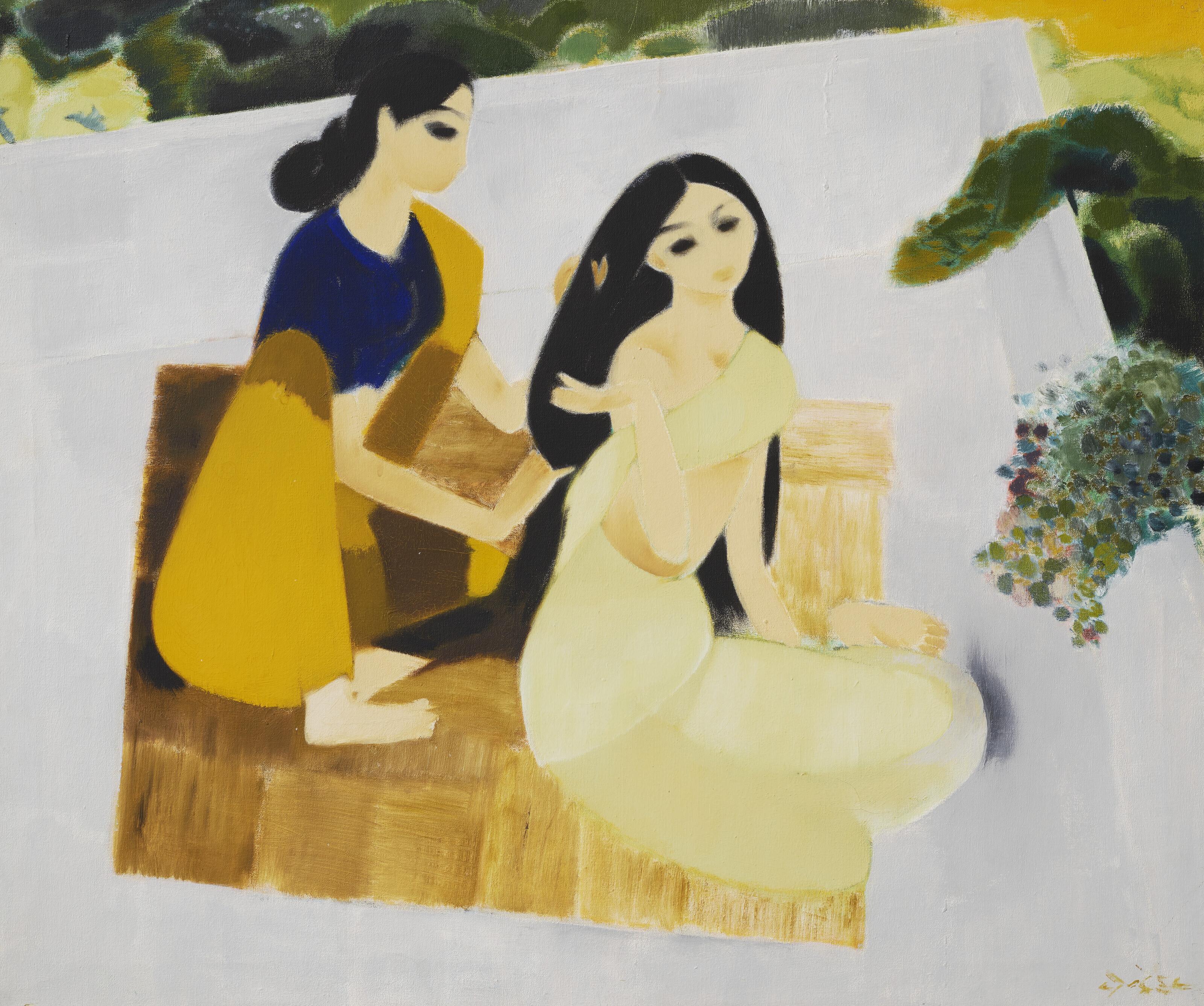 Narayan Shridhar Bendre - Untitled (Women on Terrace)
