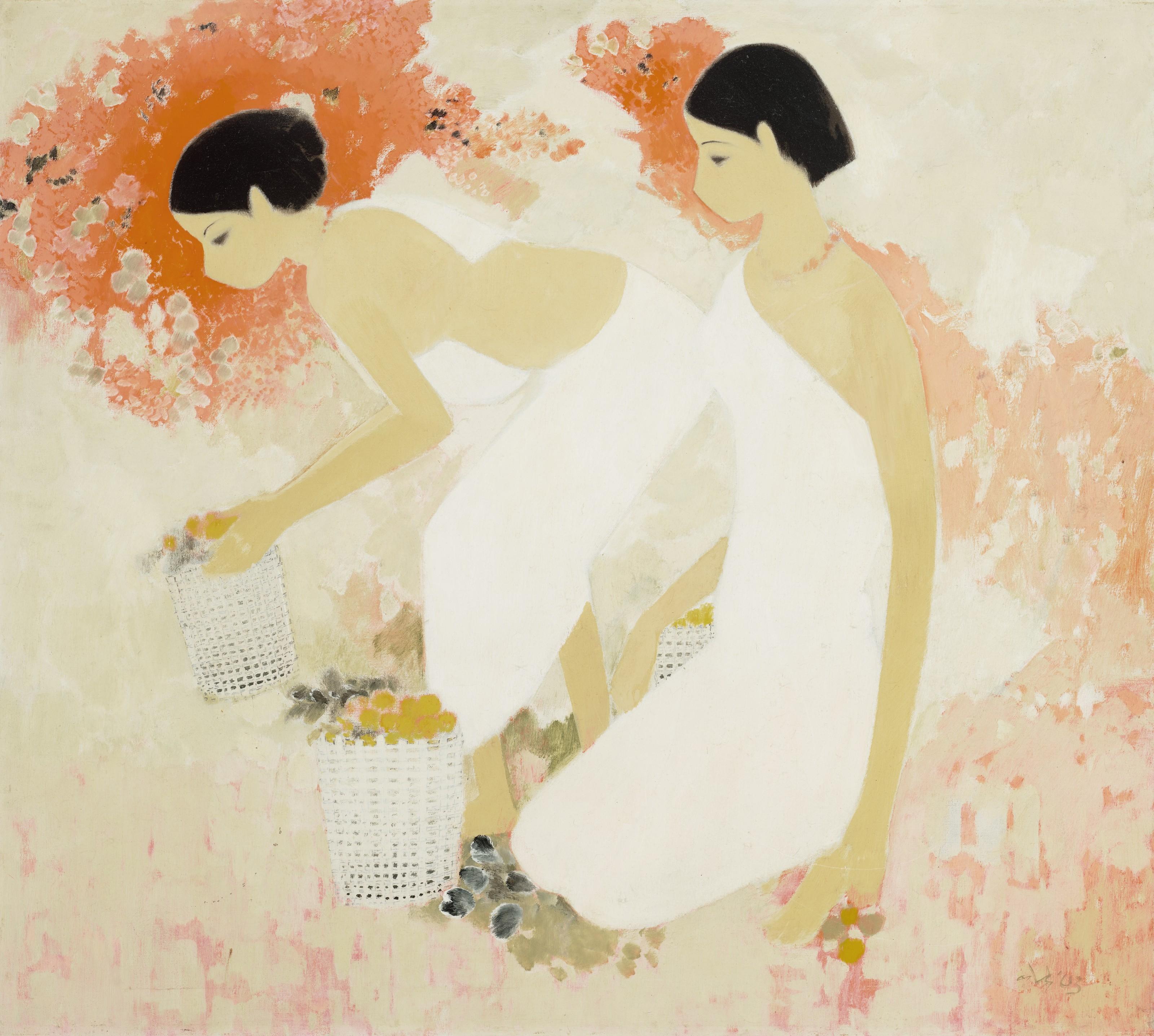 Narayan Shridhar Bendre - Untitled (Women Picking Fruit)