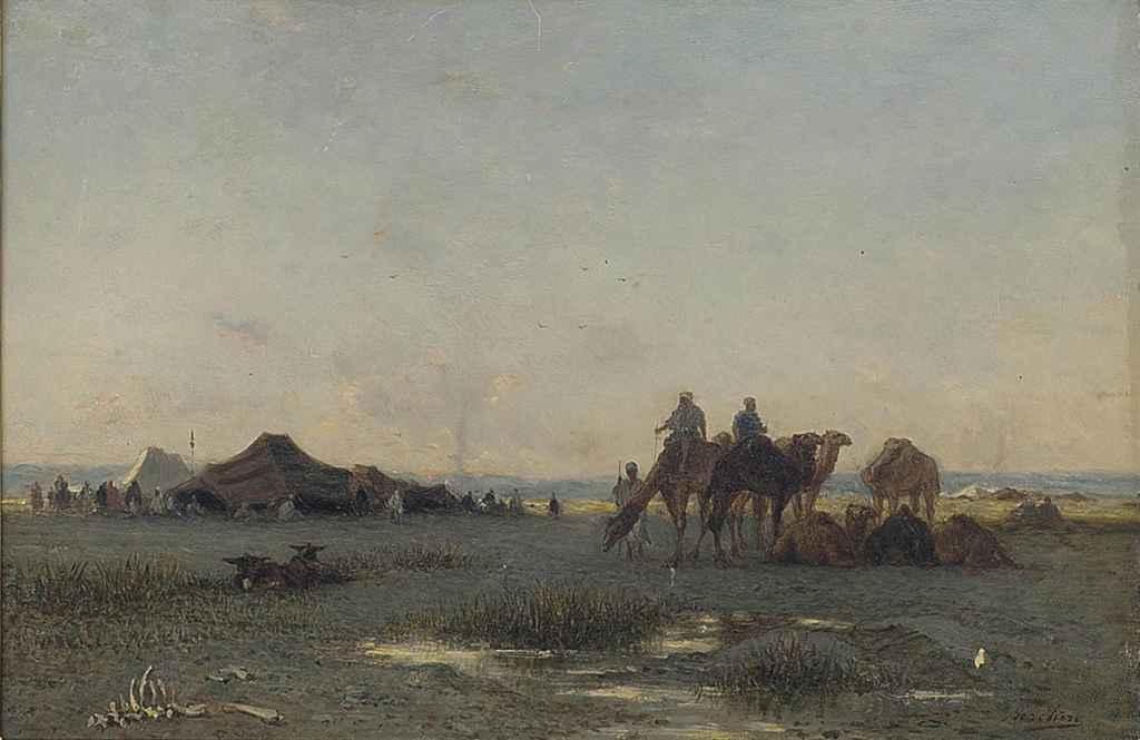 Narcisse Berchère - A Bedouin encampment