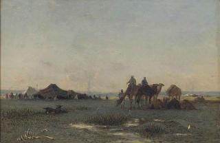 Narcisse Berchère - A Bedouin encampment