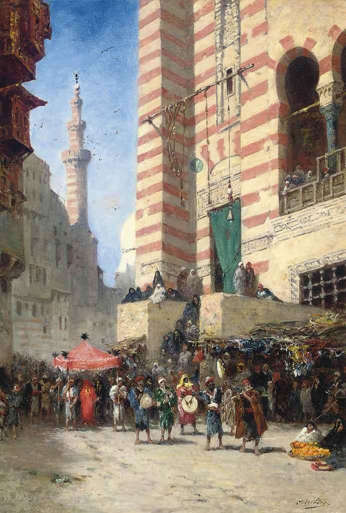 Narcisse Berchère - A procession in Cairo