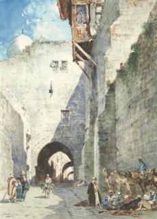 Narcisse Berchère - A Street In Jerusalem