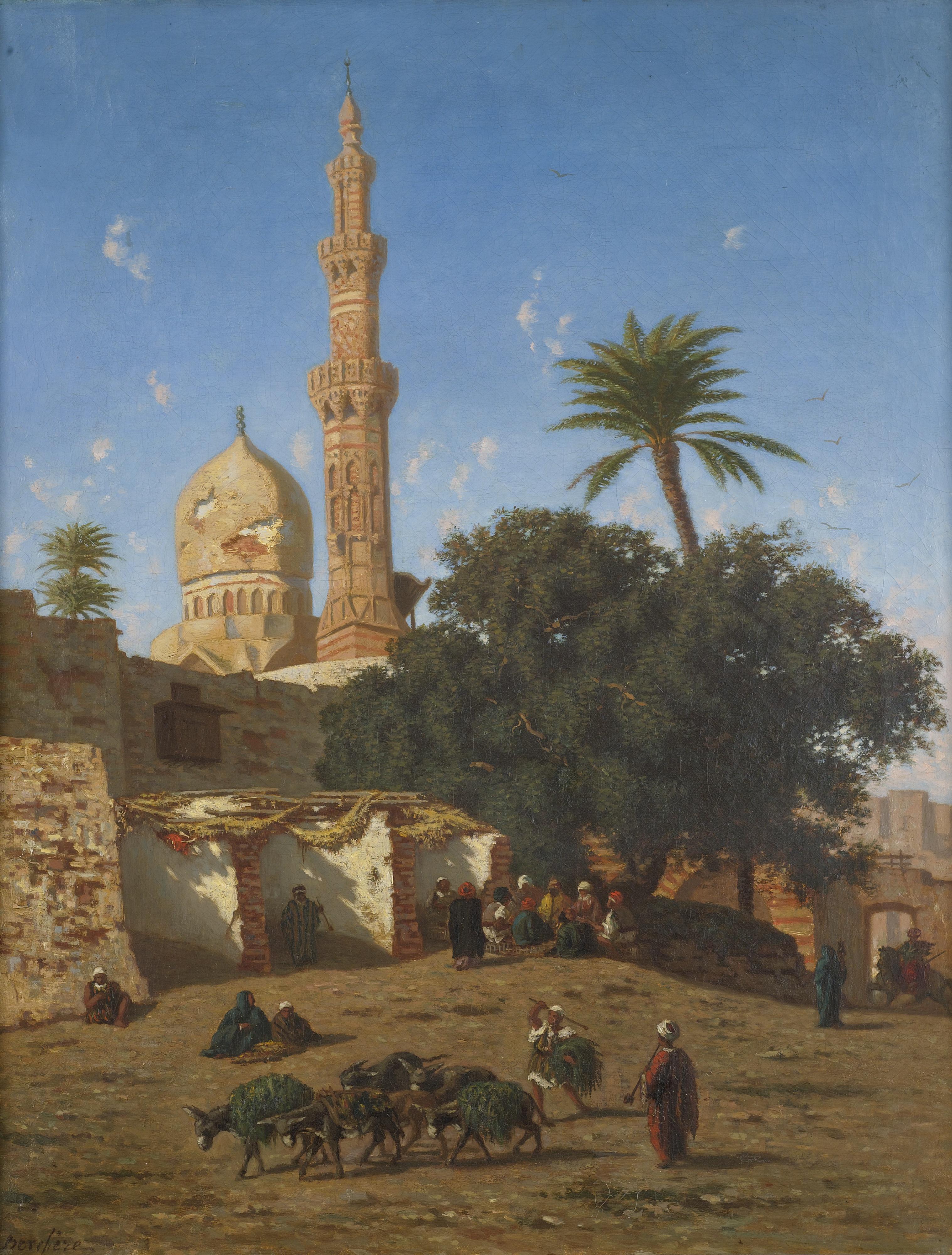 Narcisse Berchère - Outside The Walls Of A North African City