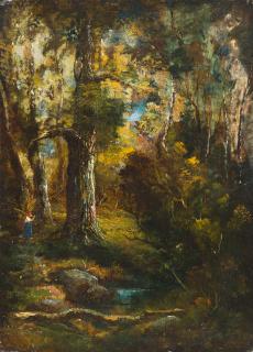 Narcisse Diaz de La Peña - Die Reisigsammlerin im Wald.