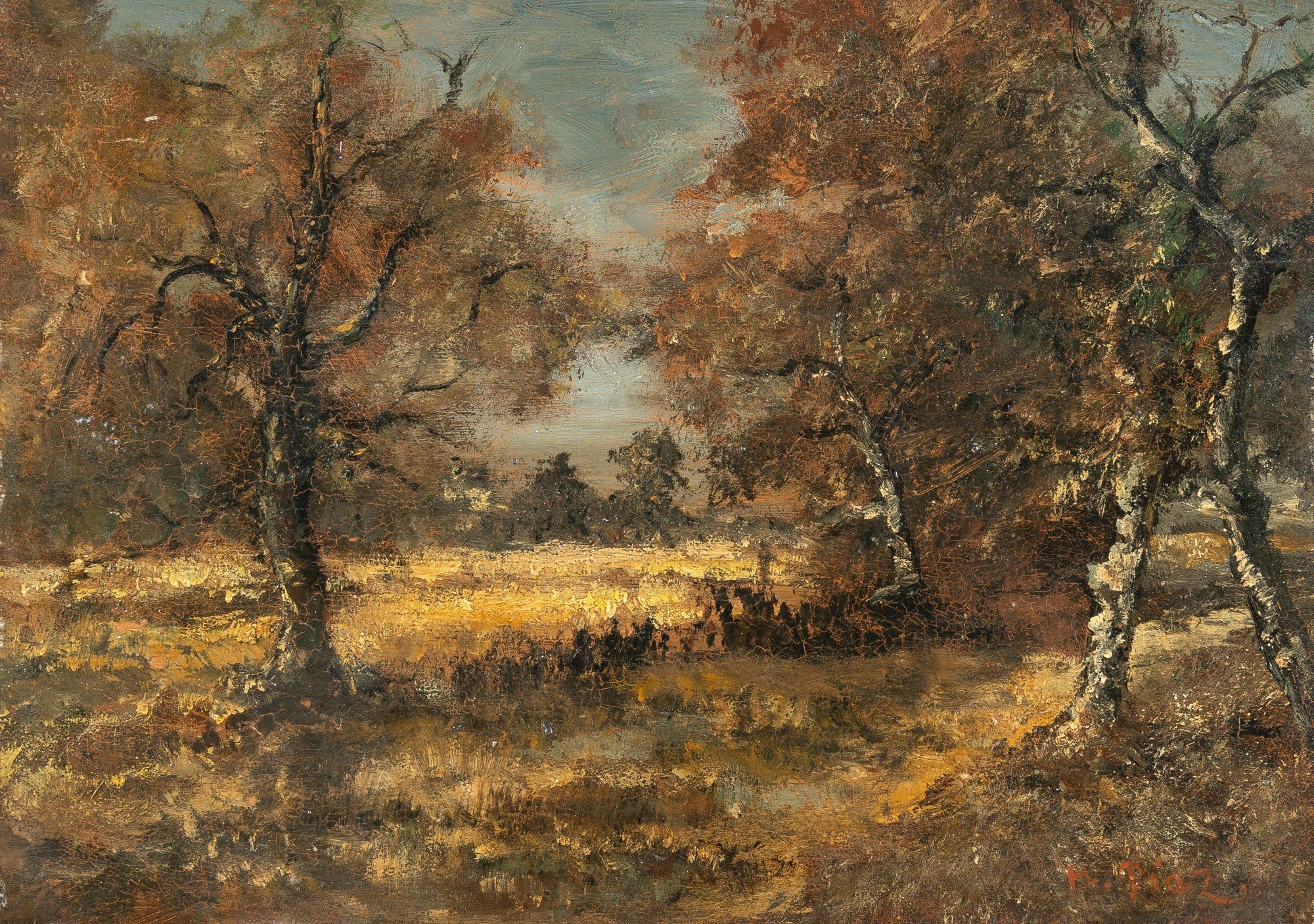 Narcisse Diaz de La Peña - Waldinneres mit Birken