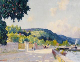 Narcisse Guilbert - Sommertag am Ufer der Seine bei Sahurs