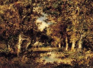 Narcisse-Virgile Diaz de la Pena - A pool in a wooded landscape