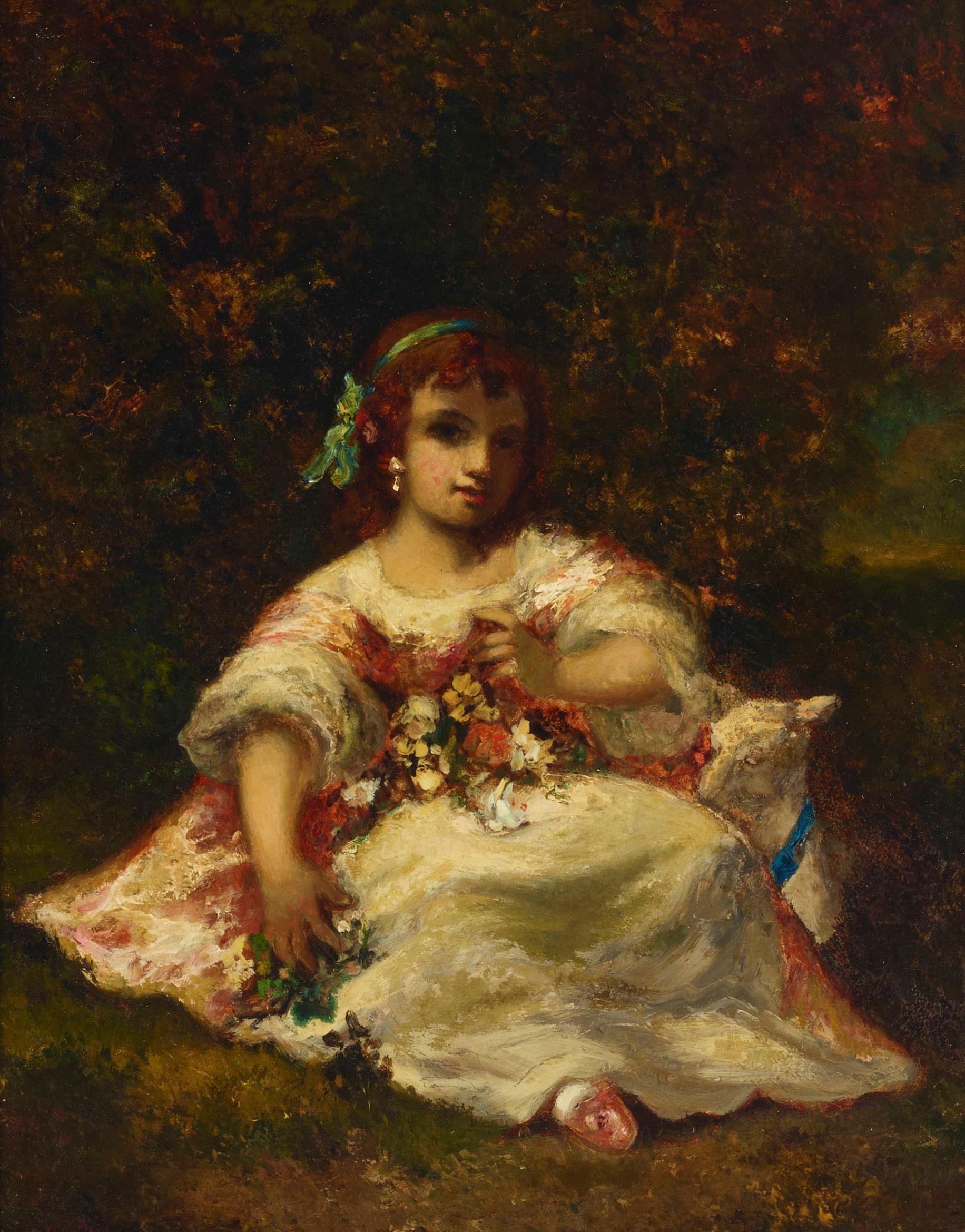 Narcisse Virgile Diaz de la Peña - A portrait of the artist\'s daughter