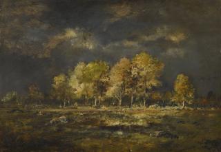 Narcisse Virgile Diaz De La Peña - French Fôret De Fontainebleau, Effet De Pluie