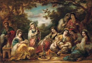 Narcisse Virgile Diaz de la Peña - Oriental ladies at leisure