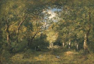 Narcisse Virgile Diaz de la Peña - Paysanne ramassant du bois dans la forêt