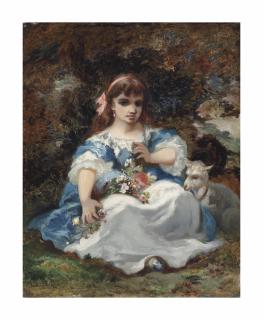 Narcisse Virgile Diaz De La Peña - Portrait of Marie, the artist\'s daughter