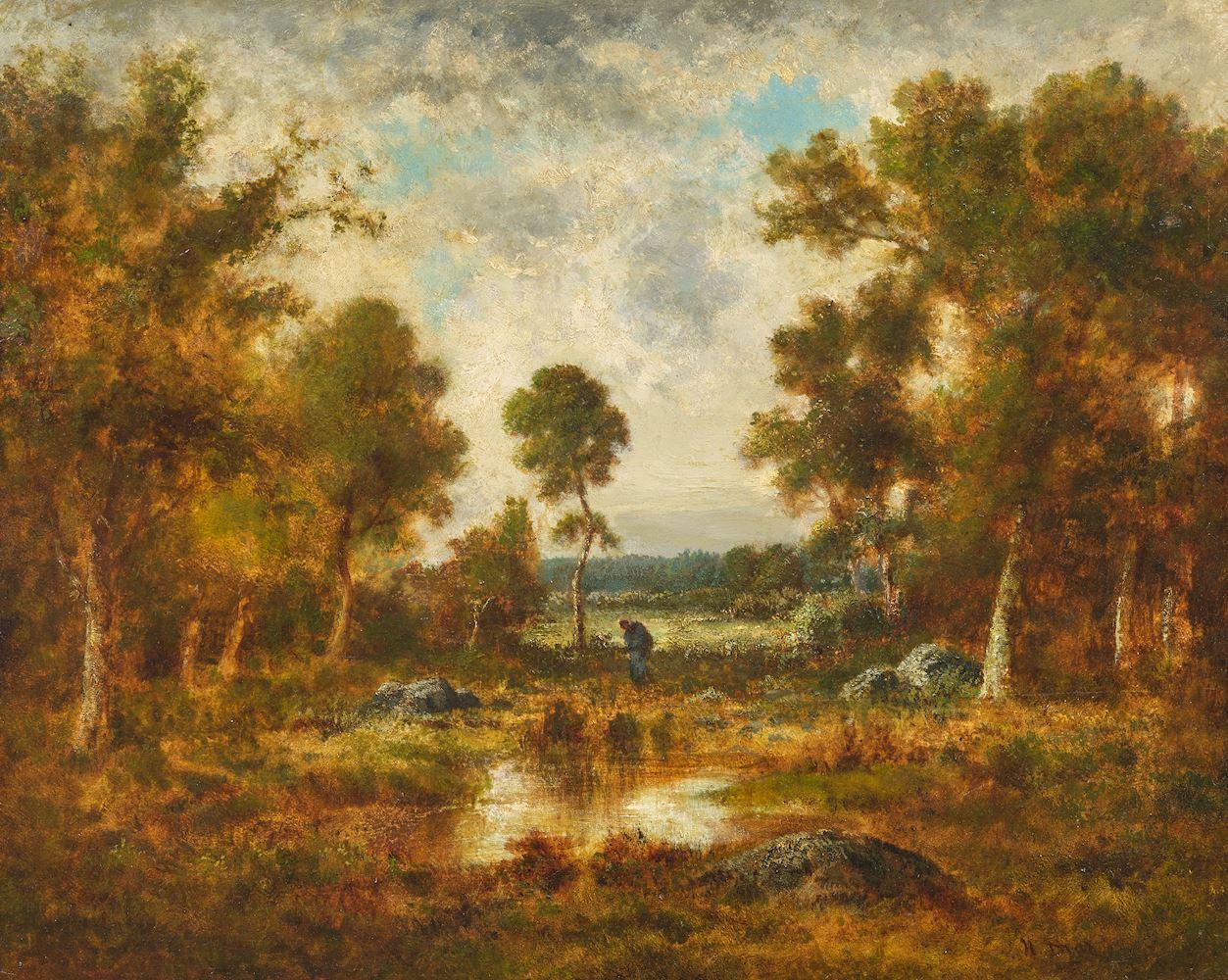 Narcisse Virgilio Diaz De La Peña - Waldlichtung mit Reisigsammlerinnen.