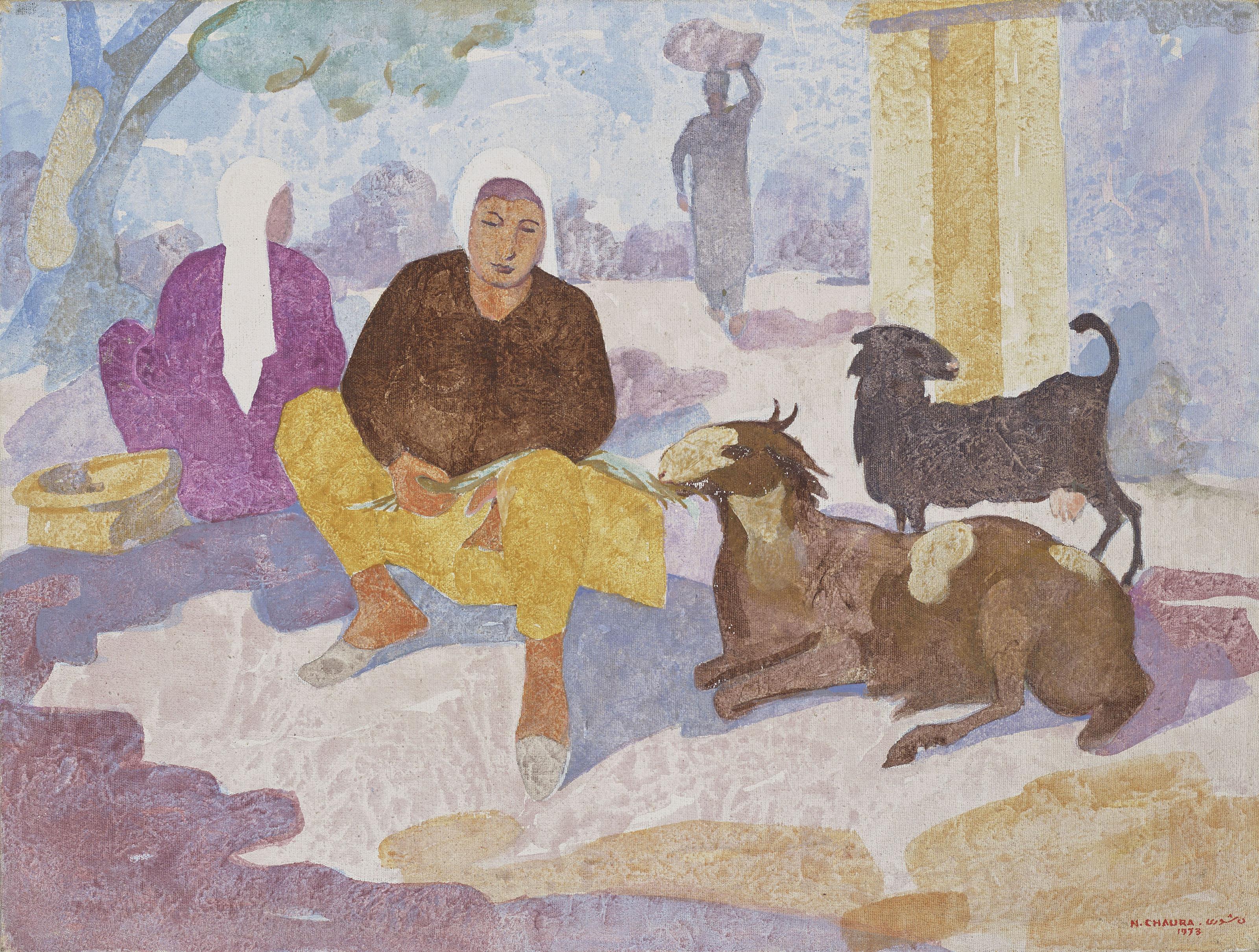 Naseer Chaura - Untitled (Peasant scene)