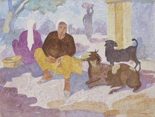 Naseer Chaura - Untitled (Peasant scene)