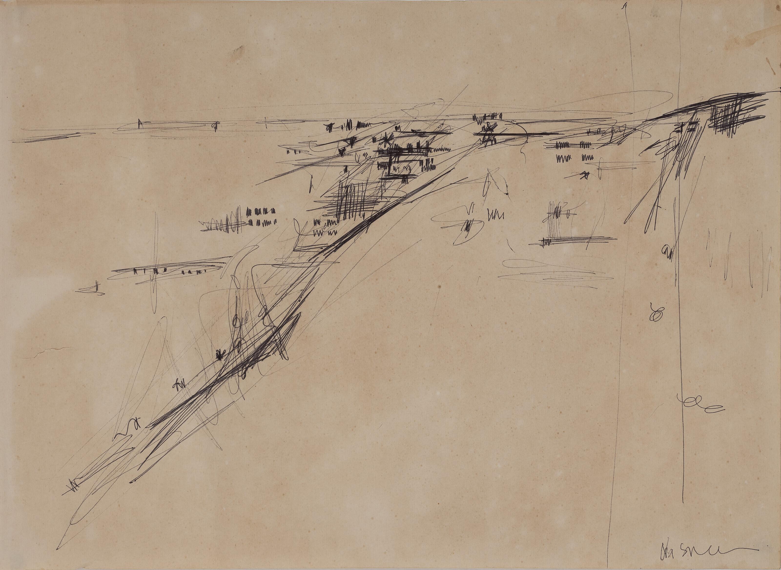 Nasreen Mohamedi - Untitled (Bombay Landscape)