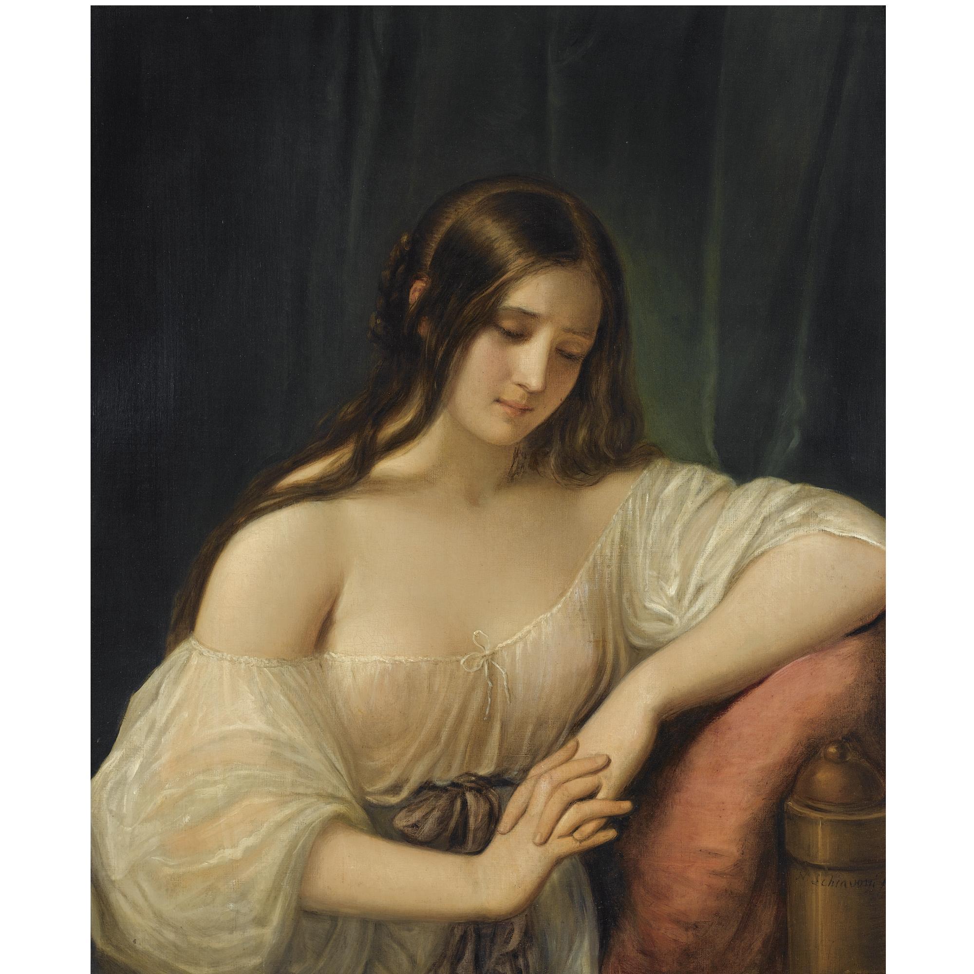 Natale Schiavoni - Italian Portrait Of A Lady