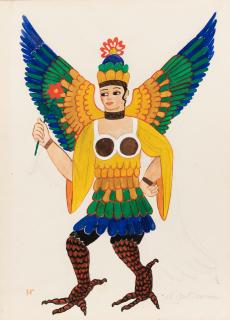 Natalia Goncharova - Costume Design for the Golden Cockrel in Le coq d\'or
