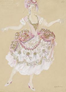 Natalia Goncharova - Costume design \'La Danseuse\' for Tatiana Riabouchinska in \'Voyage d\'une danseuse\'