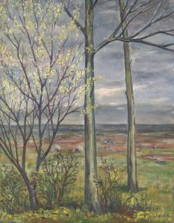 Natalia Goncharova - Paysage aux arbres