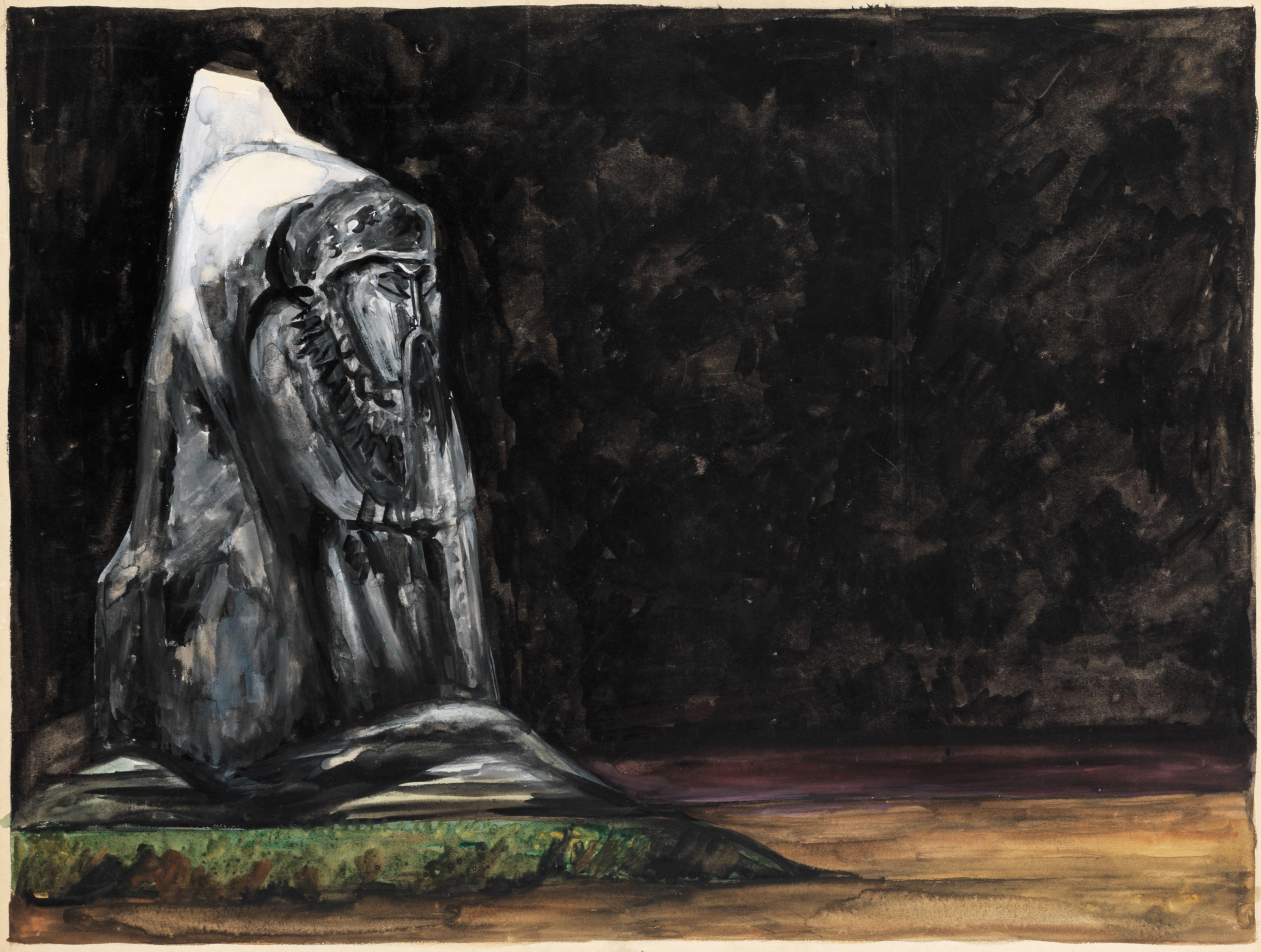 Natalia Goncharova - \'Scene with idol\', a stage design for a composition by Borodin