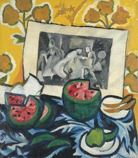 Natalia Goncharova - Still life with watermelons