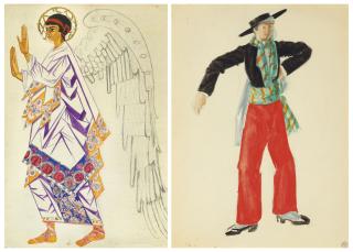 Natalia Goncharova - Study of an angel (i); and Costume design for \'Bolero\' (ii)