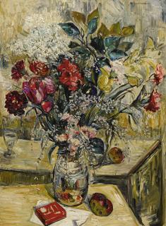 Natalia Goncharova - Vase De Fleurs Et De Pommes